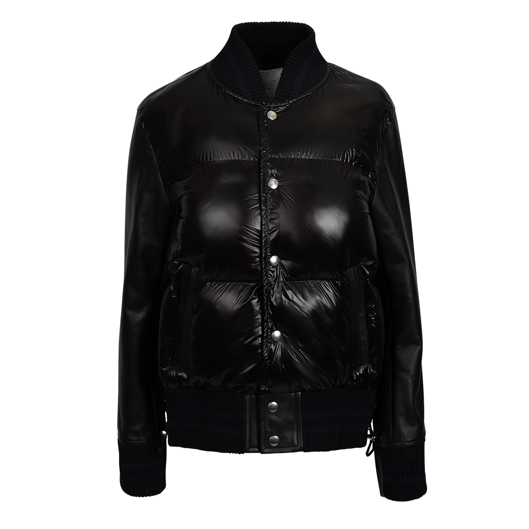 Quilted Bomber Jacket | Front view of SACAI Quilted Bomber Jacket in Black