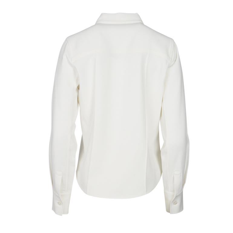 Pintuck Button-Down Shirt | Back view of CO Pintuck Button-Down Shirt in Ivory