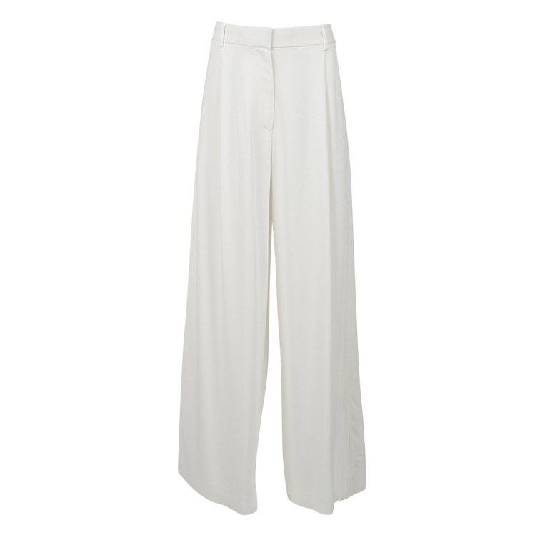 Pleated Wide-Leg Trousers | Front view of CO Pleated Wide-Leg Trousers in Ivory