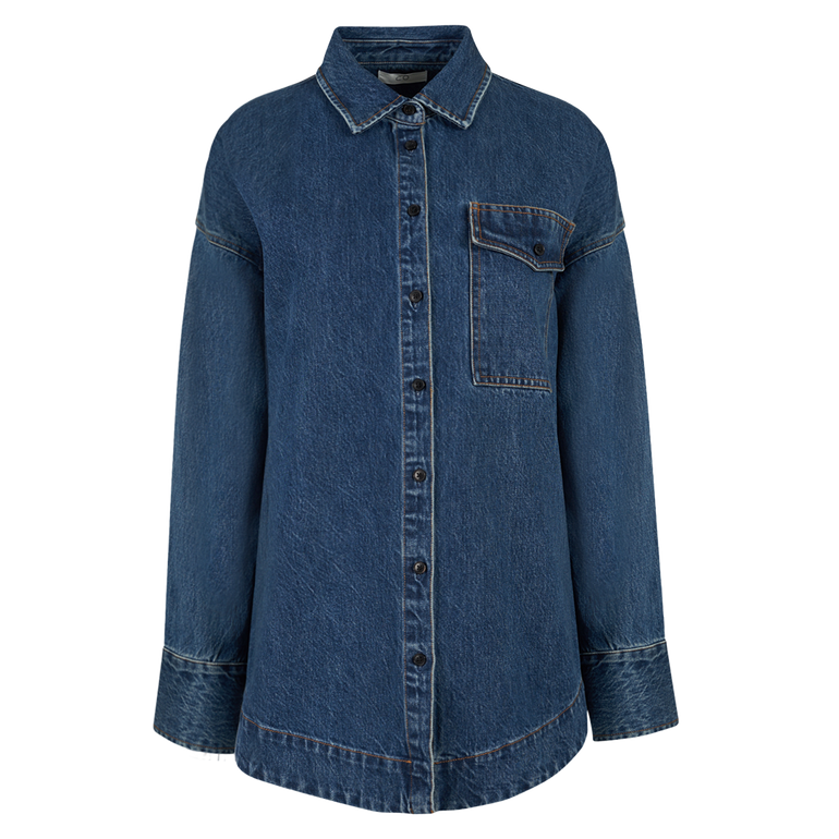 Denim Shirt | Front view of CO Denim Shirt