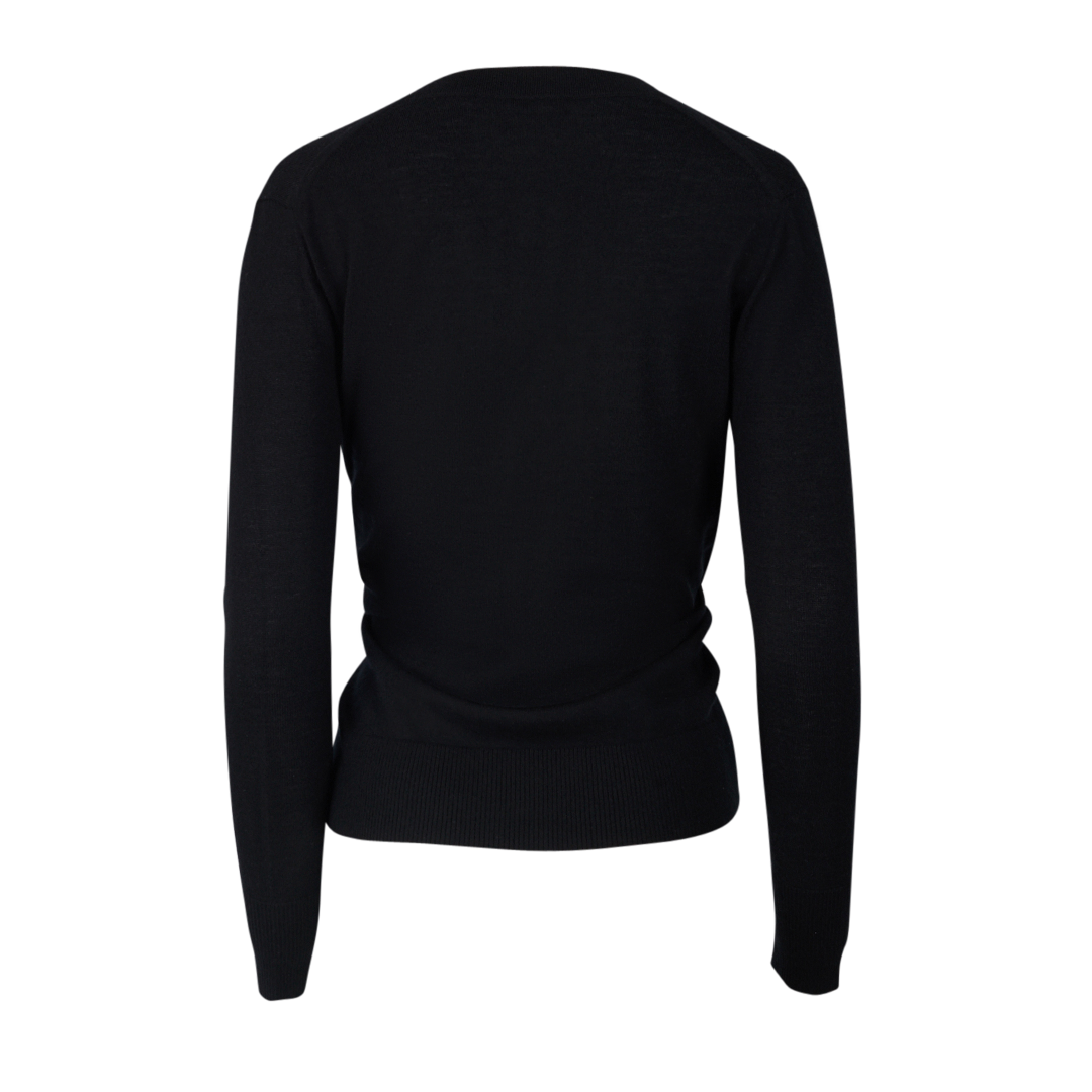 Cashmere Cardigan | Back view of CO Cashmere Cardigan in Black