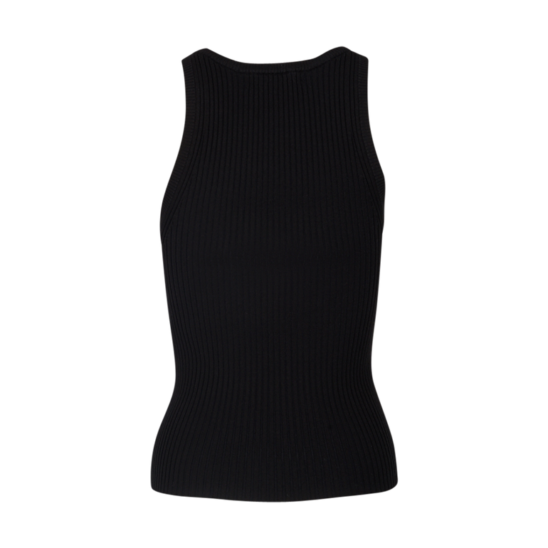 Ribbed Tank Top | Back view of CO Ribbed Tank Top in Black