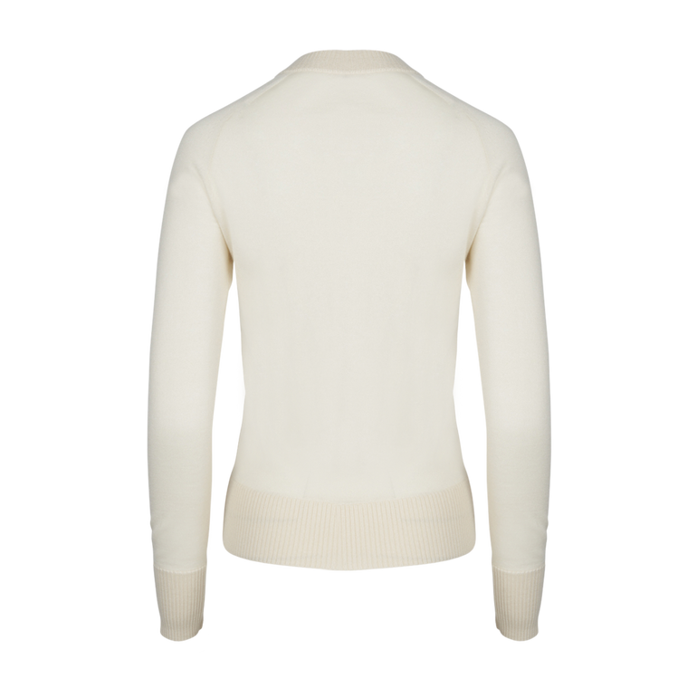 Ivory Cashmere Sweater | Back view of CO Ivory Cashmere Sweater