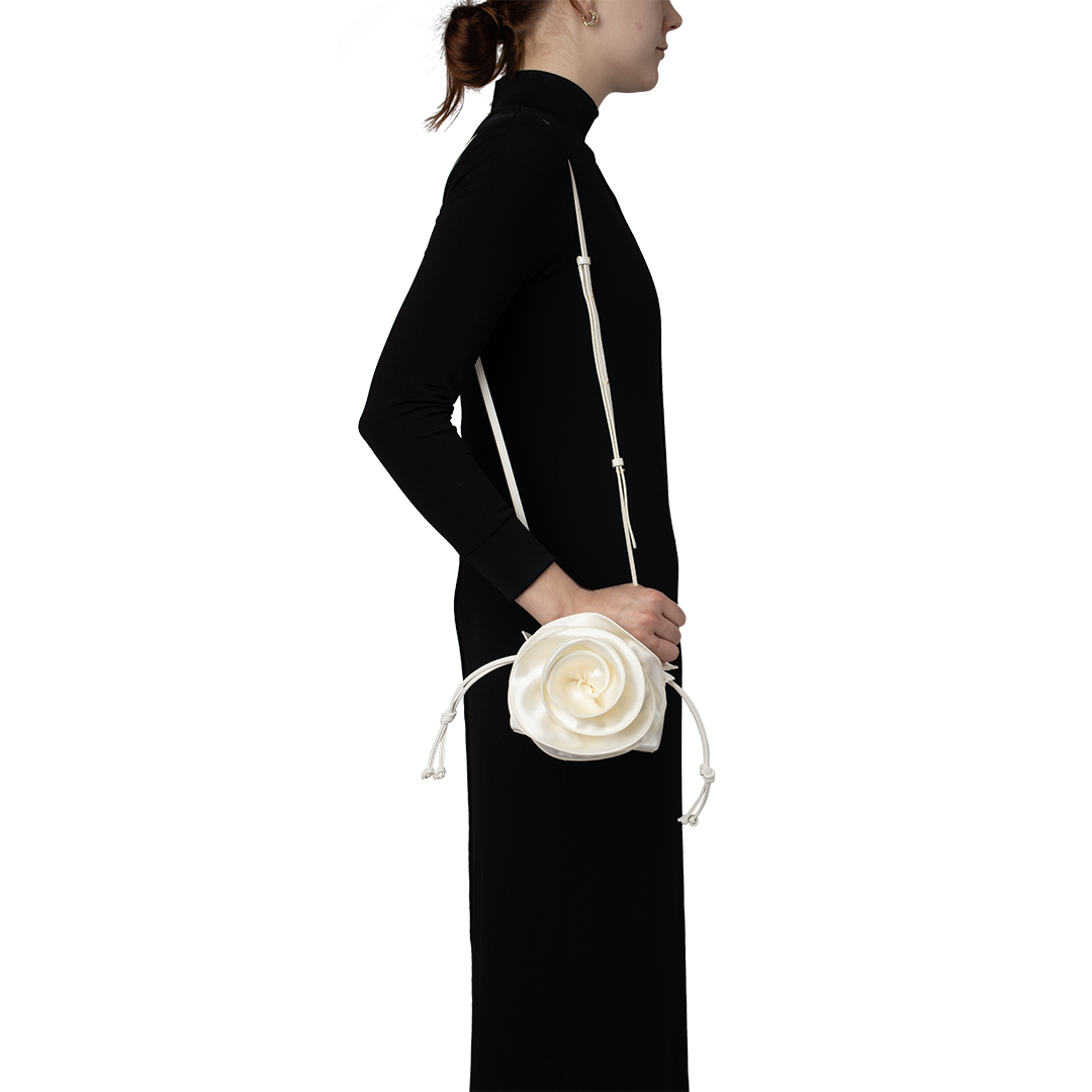 On-Model view of Gathered silk-satin shoulder bag MAGDA BUTRYM