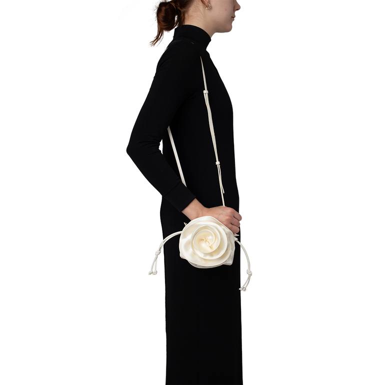On-Model view of Gathered silk-satin shoulder bag MAGDA BUTRYM