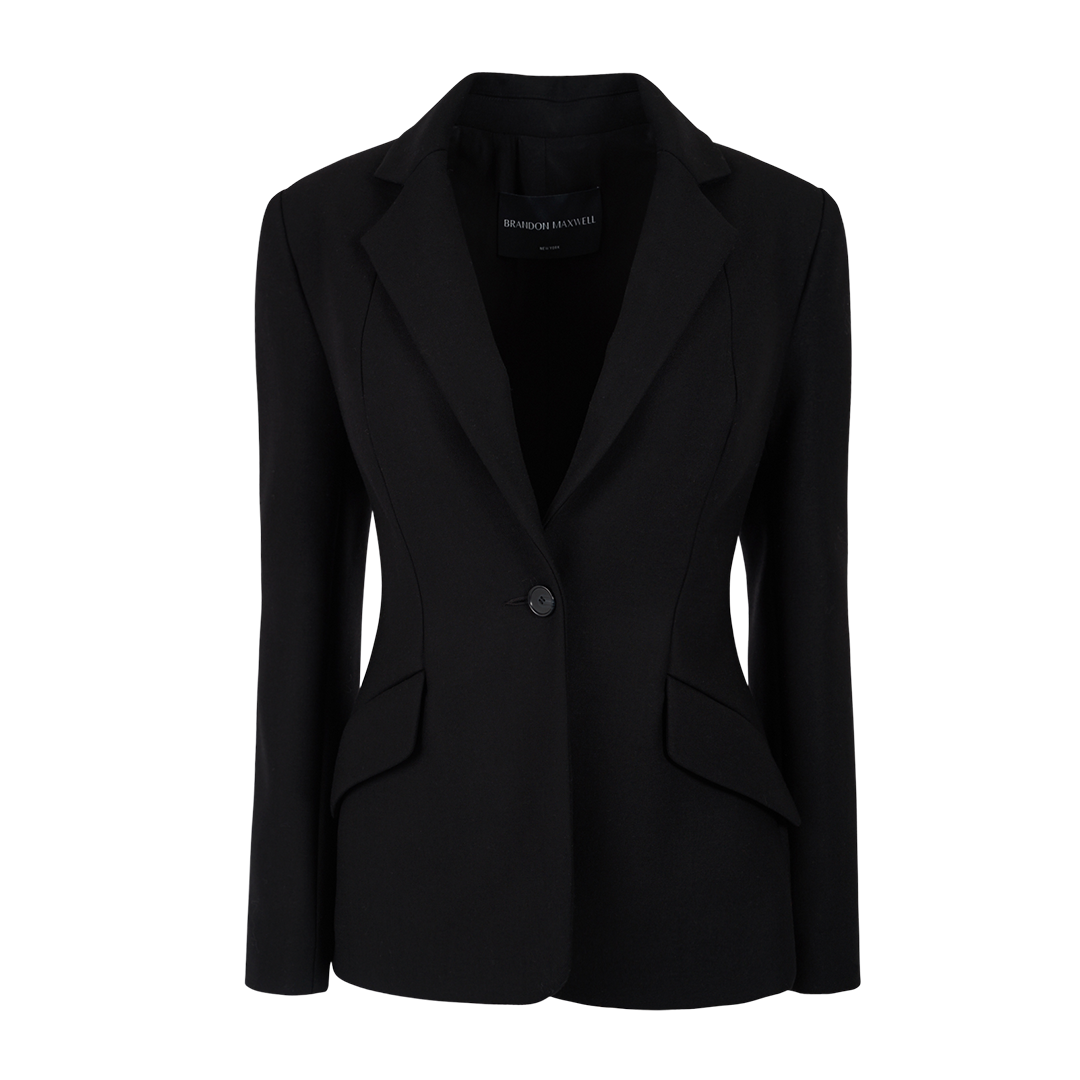 Larsa Jacket | Front view of BRANDON MAXWELL Larsa Jacket in Black