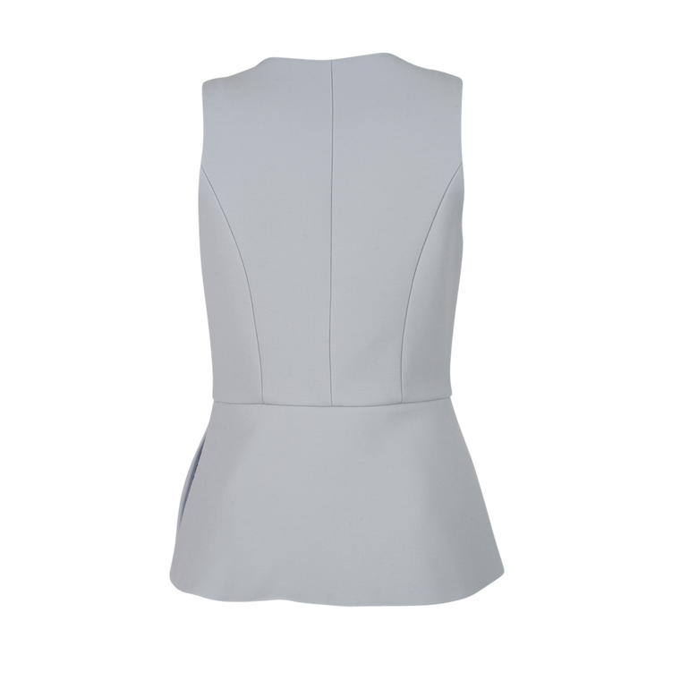 The Courtney Cargo Top | Back view of BRANDON MAXWELL The Courtney Cargo Top in Light Blue