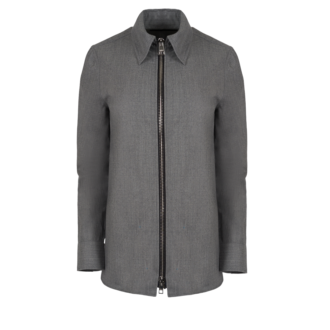 The Akia Wool Top | Front view of BRANDON MAXWELL The Akia Wool Top in Gray