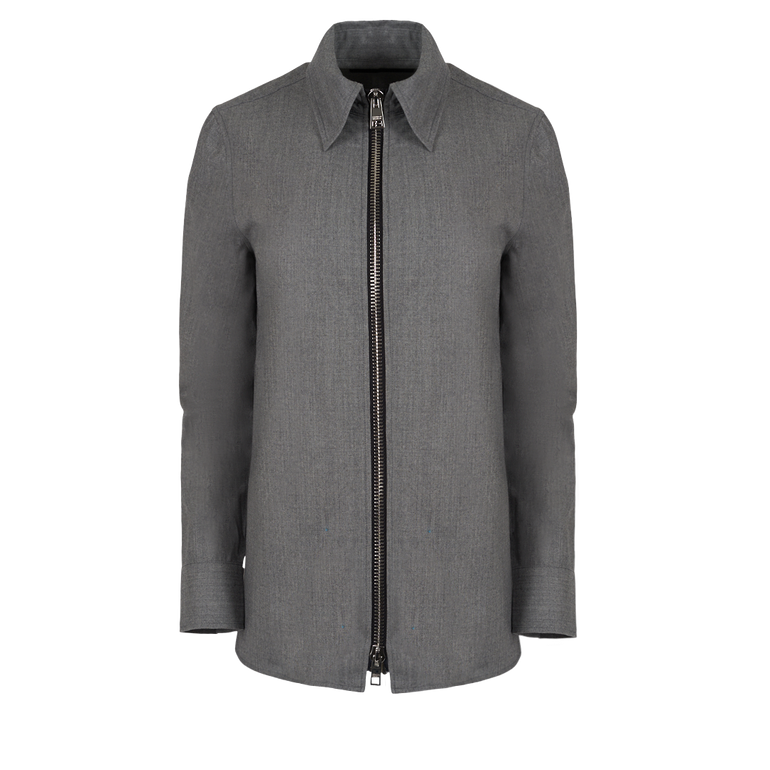 The Akia Wool Top | Front view of BRANDON MAXWELL The Akia Wool Top in Gray