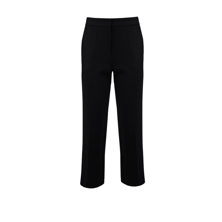 Black Cropped Trouser | Front view of BRANDON MAXWELL Black Cropped Trouser