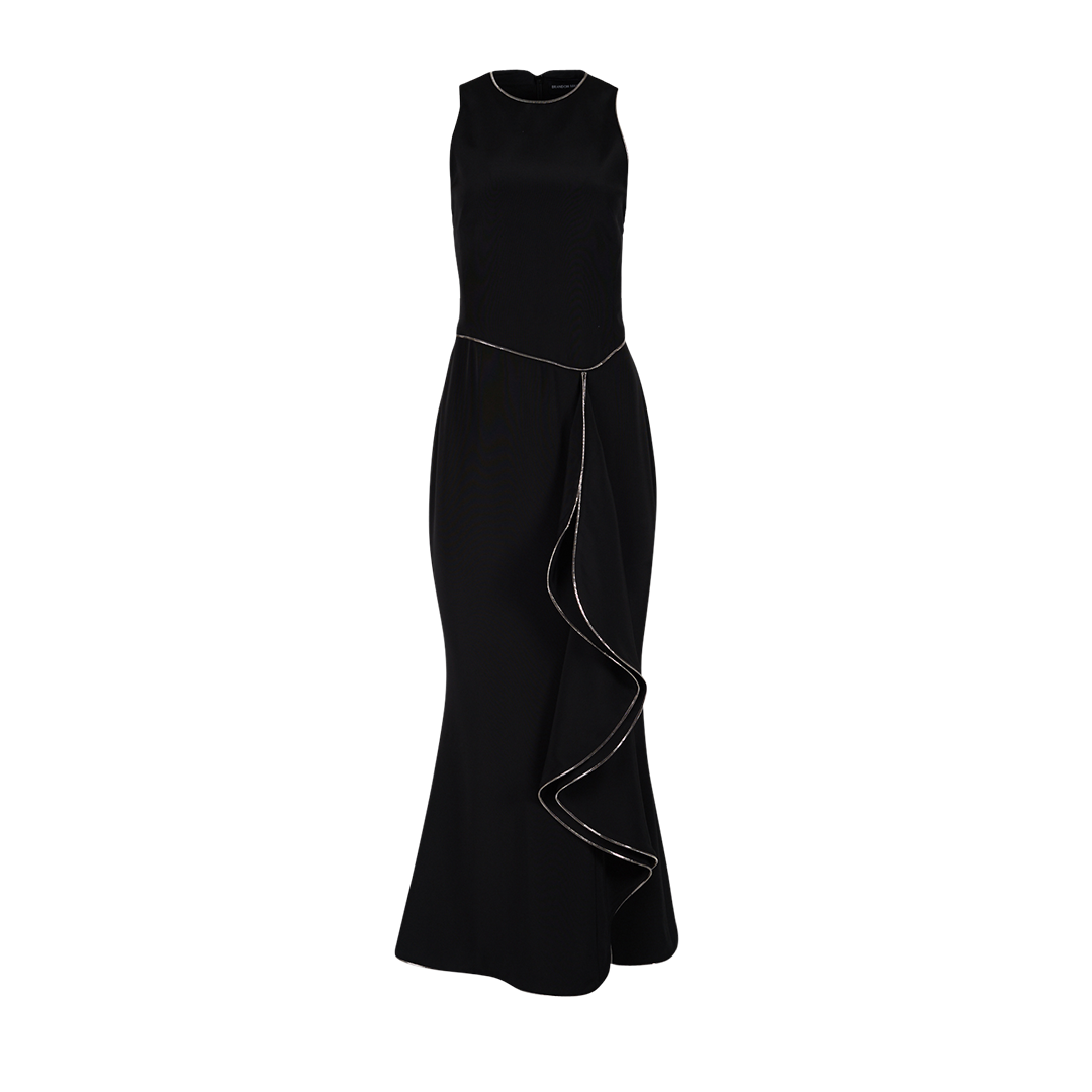 The Brynn Mermaid Dress | Front view of BRANDON MAXWELL The Brynn Mermaid Dress in Black