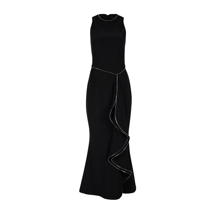 The Brynn Mermaid Dress | Front view of BRANDON MAXWELL The Brynn Mermaid Dress in Black