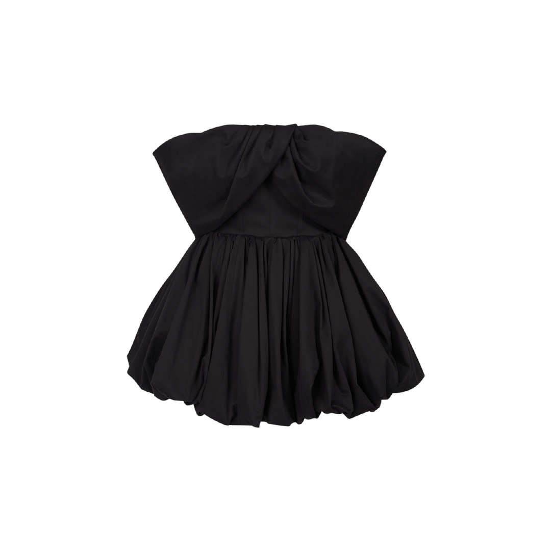 The Pippa Bubble Dress | Front view of BRANDON MAXWELL The Pippa Bubble Dress in Black