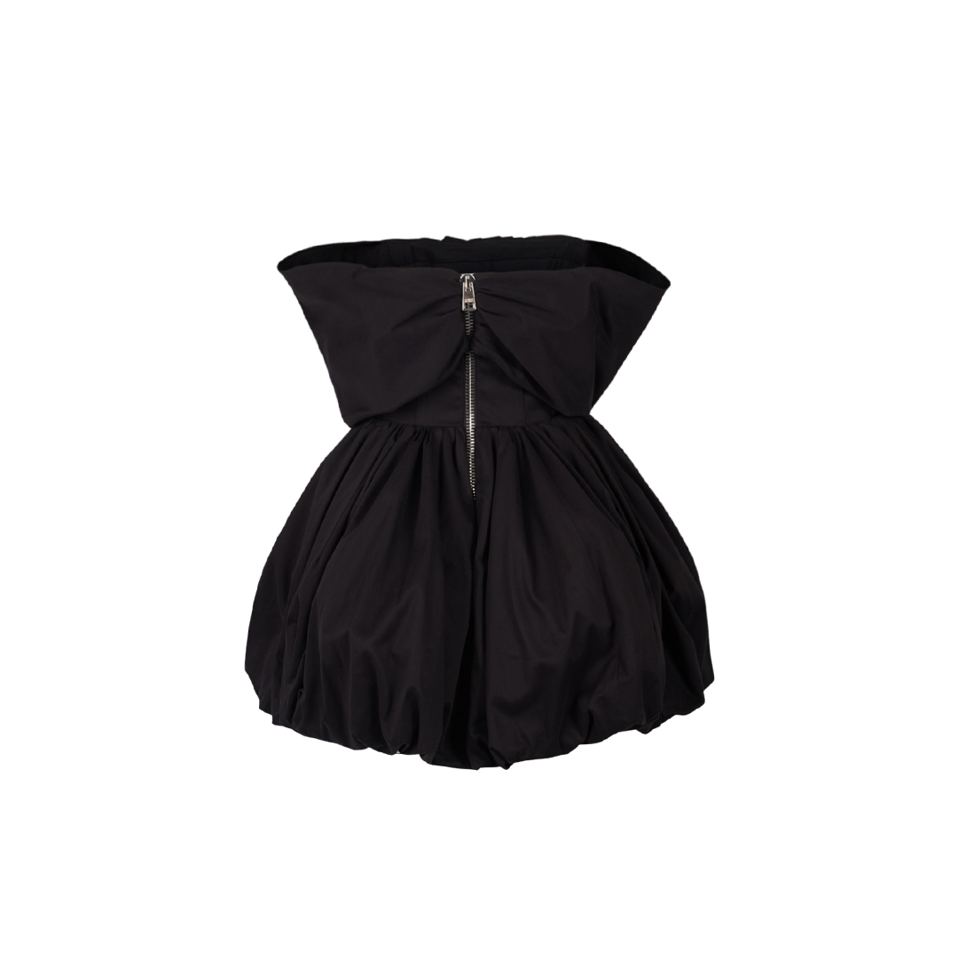 The Pippa Bubble Dress | Back view of BRANDON MAXWELL The Pippa Bubble Dress in Black