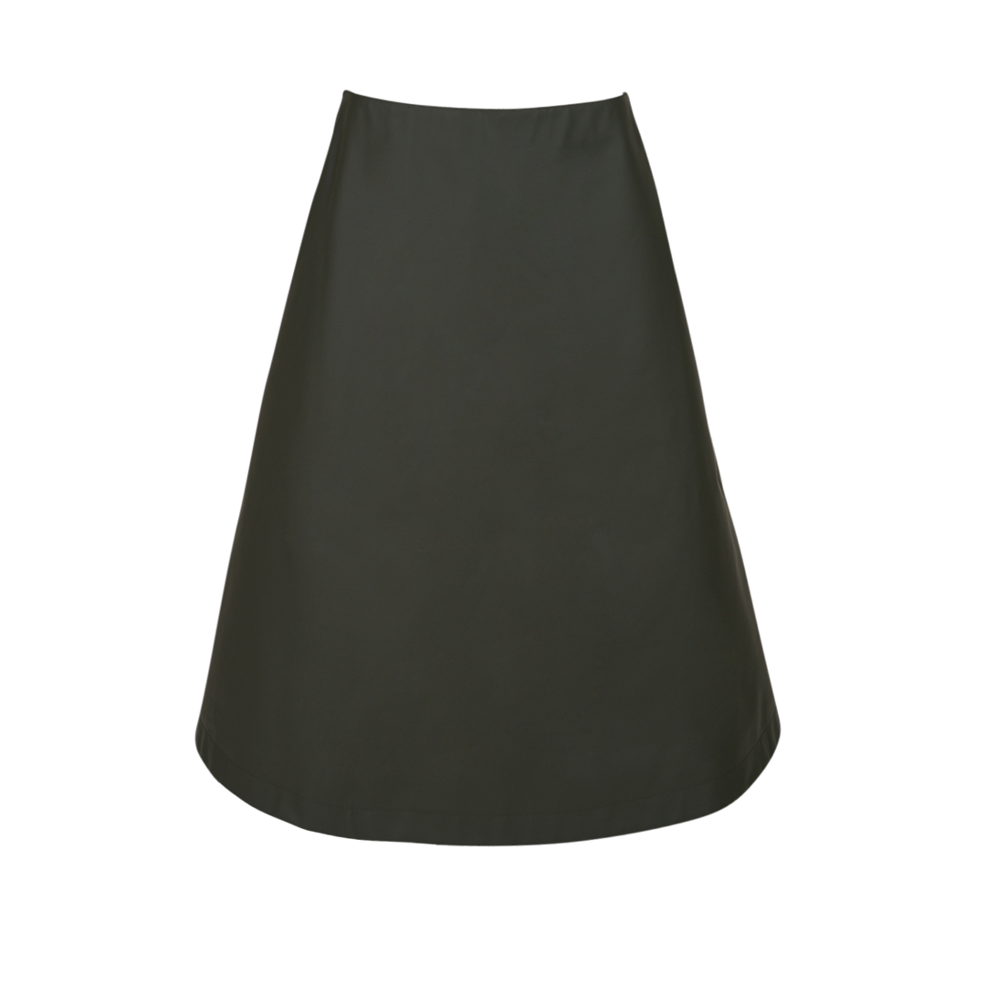 Rubber Midi Skirt | Front view of MAISON RABIH KAYROUZ Rubber Midi Skirt in Gray