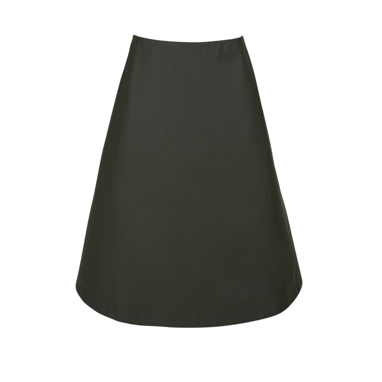 Rubber Midi Skirt | Front view of MAISON RABIH KAYROUZ Rubber Midi Skirt in Gray