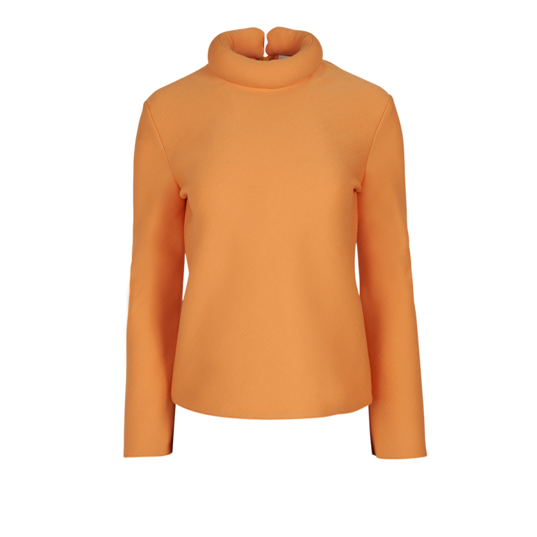 Long-Sleeve Top | Front view of MAISON RABIH KAYROUZ Long-Sleeve Top in Orange