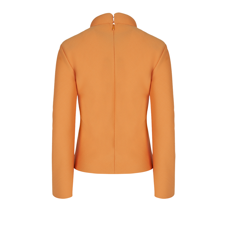 Long-Sleeve Top | Back view of MAISON RABIH KAYROUZ Long-Sleeve Top in Orange