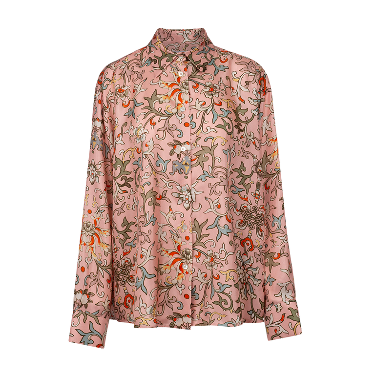 Printed Long Sleeve Shirt | Front view of Printed Long Sleeve Shirt ACT N1
