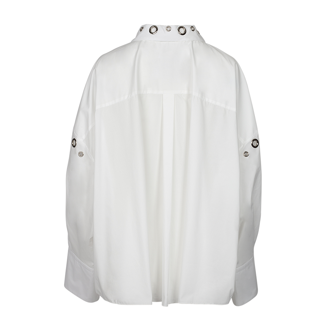 White Loop Long Sleeve Shirt | Back view of White Loop Long Sleeve Shirt ACT N1