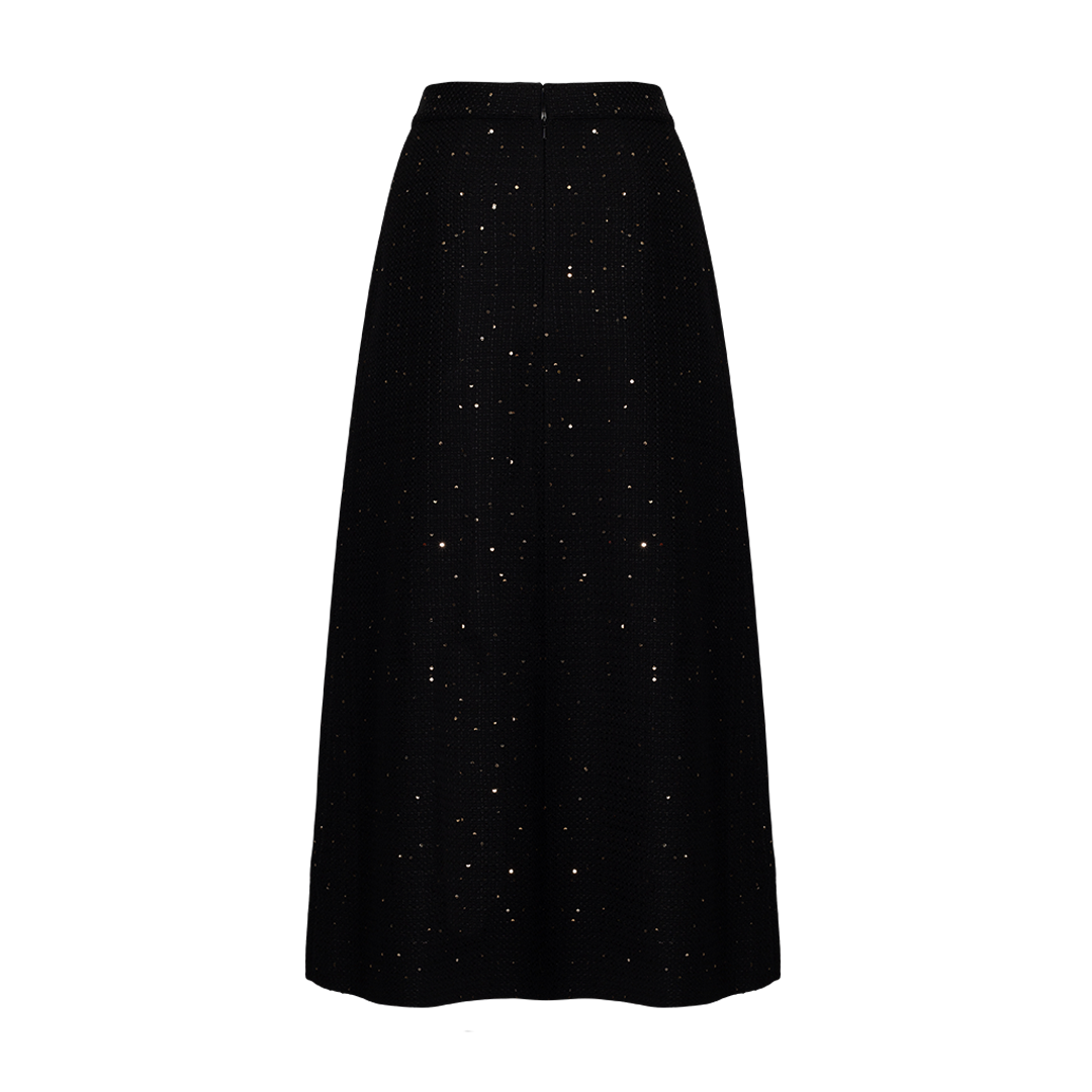 Sequined Tweed Midi Skirt | Back view of Sequined Tweed Midi Skirt ELIE SAAB