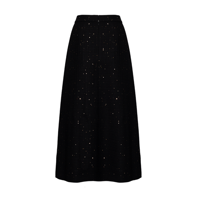 Sequined Tweed Midi Skirt | Back view of Sequined Tweed Midi Skirt ELIE SAAB