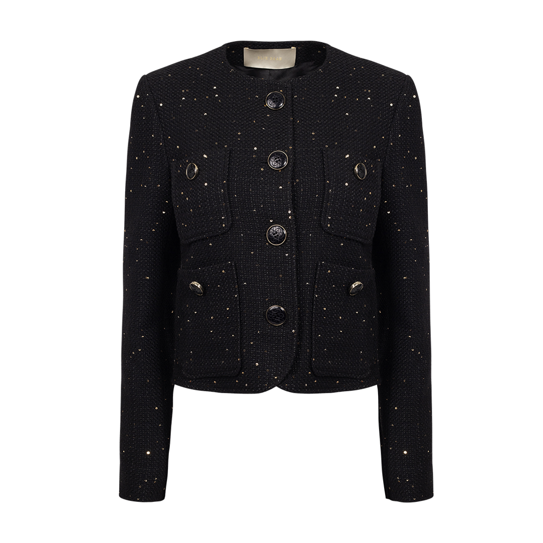 Sequined Tweed Jacket | Front view of Sequined Tweed Jacket ELIE SAAB