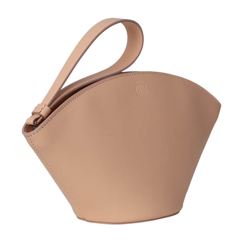 Light Pink Arc Pouch | Side view of Light Pink Arc Pouch MARK CROSS