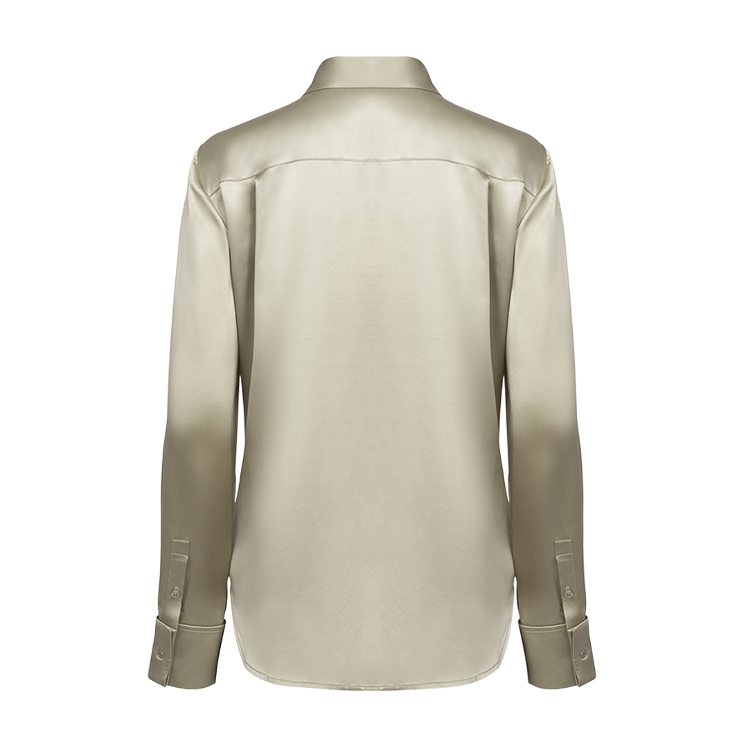 Spence Button Down Champagne | Back view of Spence Button Down Champagne BRANDON MAXWELL