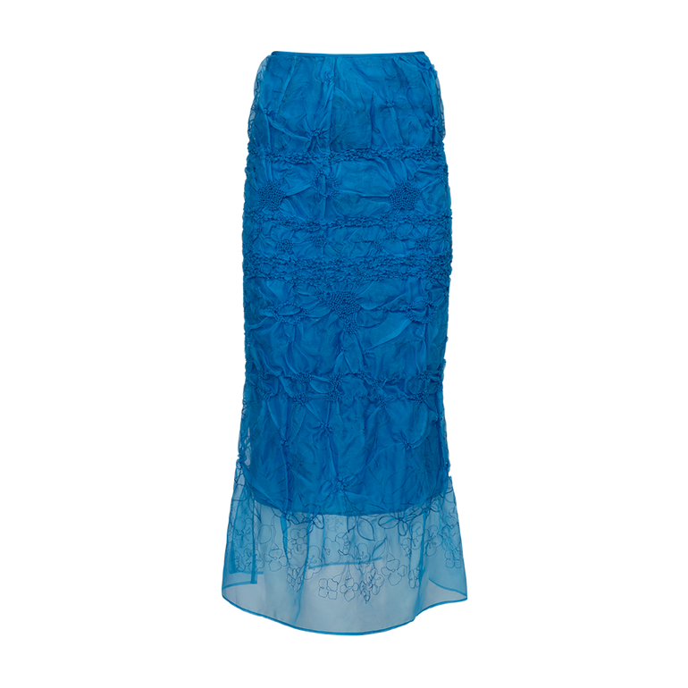 High waisted sales embroidered maxi skirt