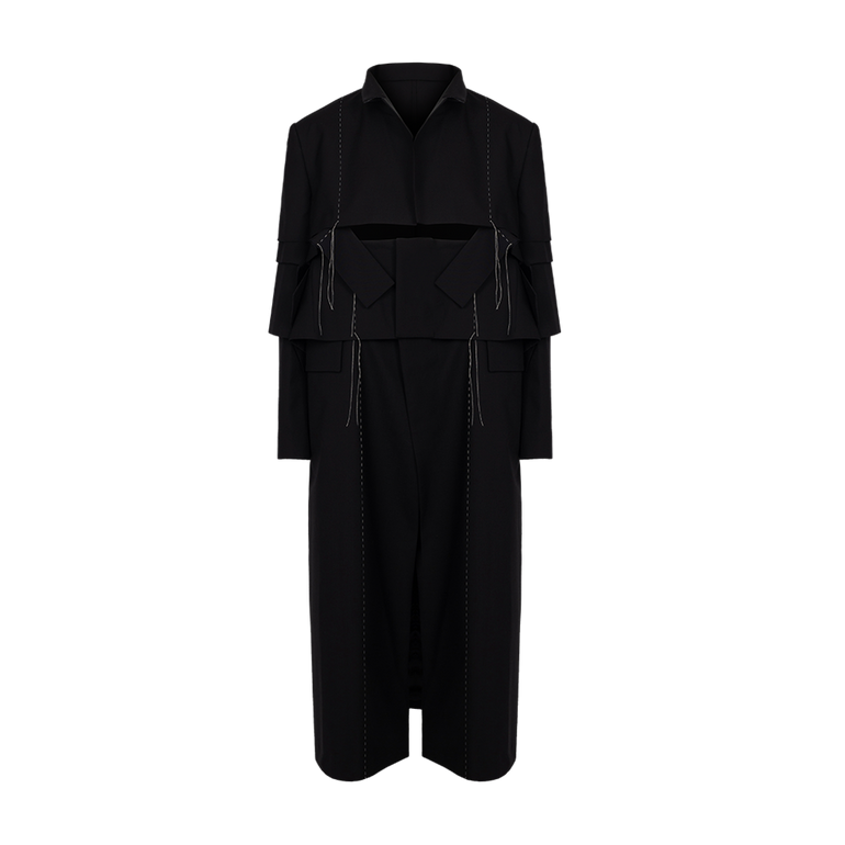 Layered Storm-Flap Trench Coat | Front view of Layered Storm-Flap Trench Coat SACAI