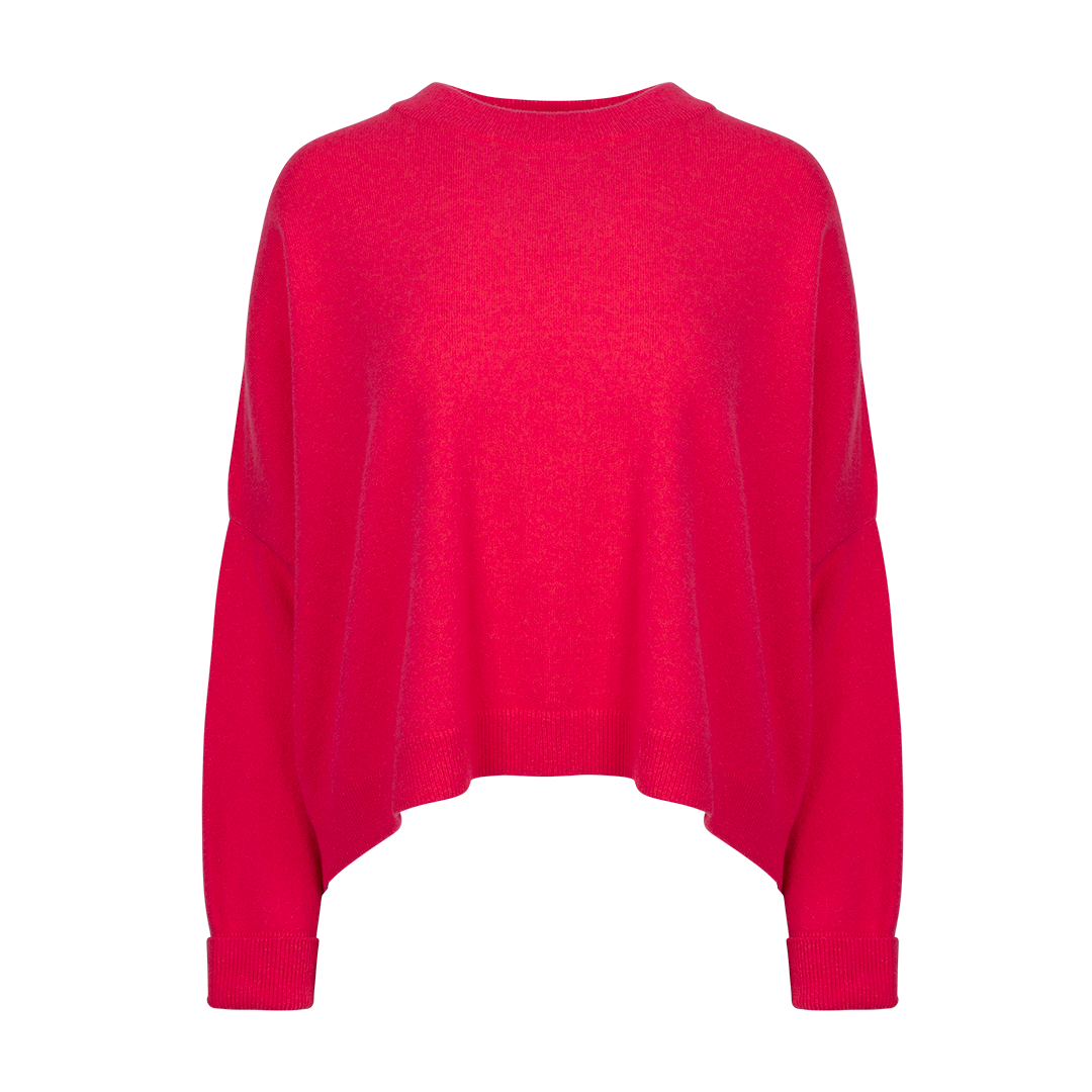 Chunky Cashmere Sweater Pink | Front view of Chunky Cashmere Sweater Pink DUSAN