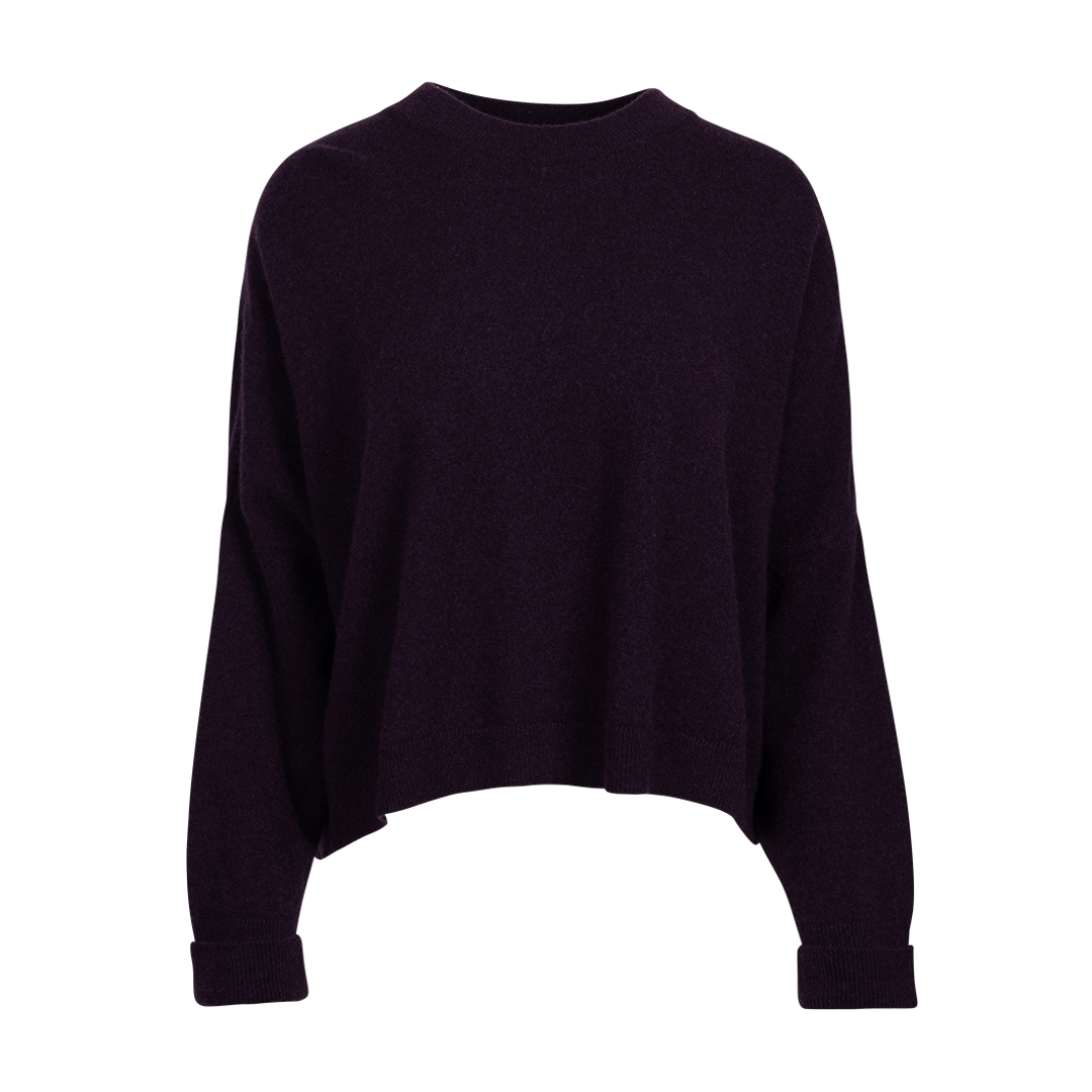 Chunky Cashmere Sweater Purple | Front view of Chunky Cashmere Sweater Purple DUSAN