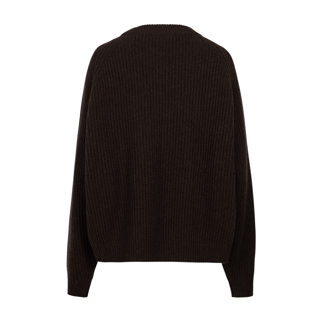 Deep Raglan Easy Sweater | Back view of Deep Raglan Easy Sweater DUSAN