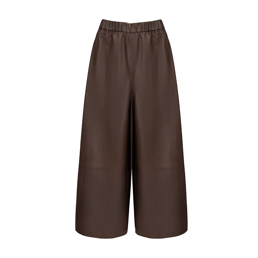 Leather Gaucho Pants | Front view of Leather Gaucho Pants DUSAN