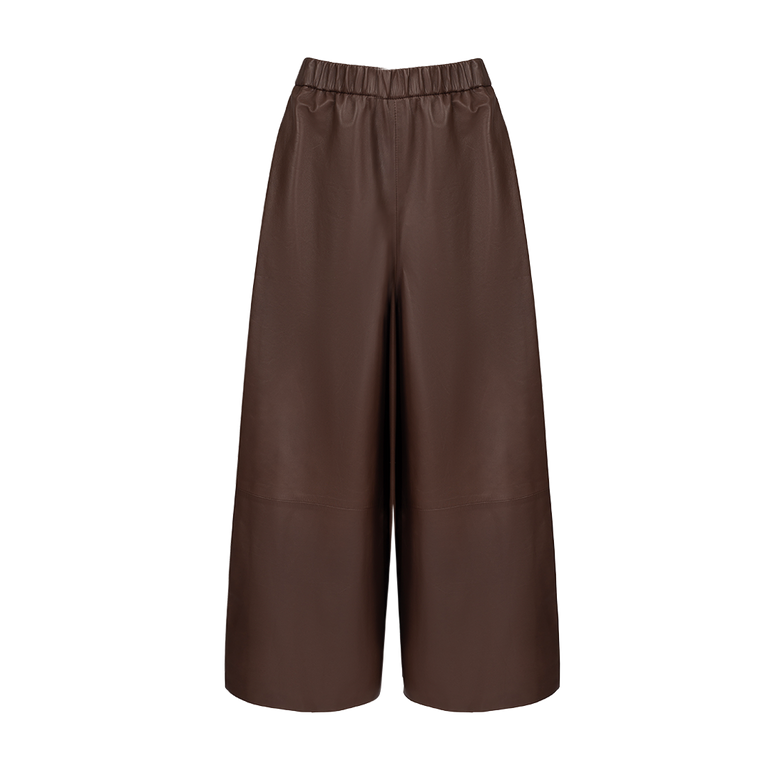 Leather Gaucho Pants | Front view of Leather Gaucho Pants DUSAN