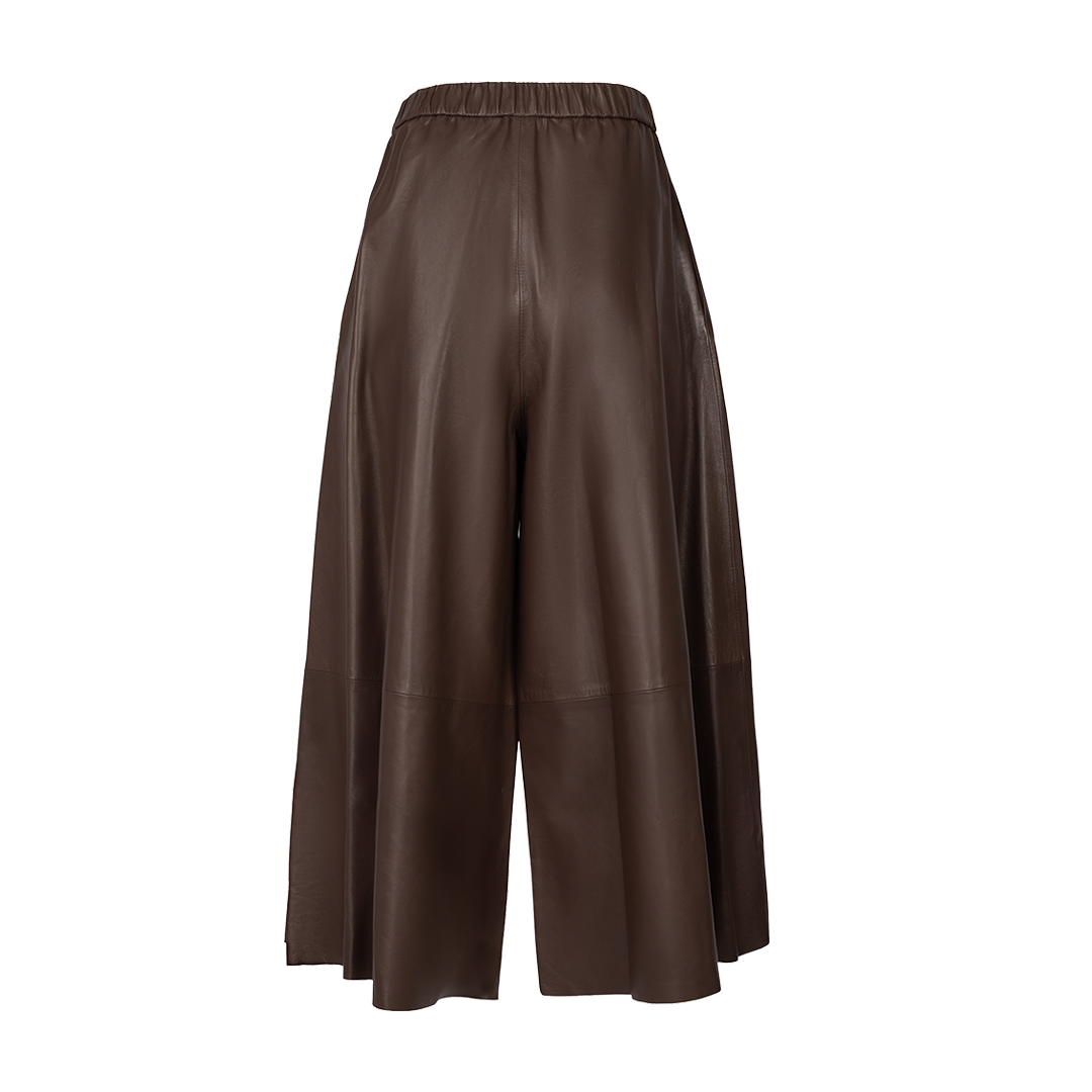 Leather Gaucho Pants | Back view of Leather Gaucho Pants DUSAN