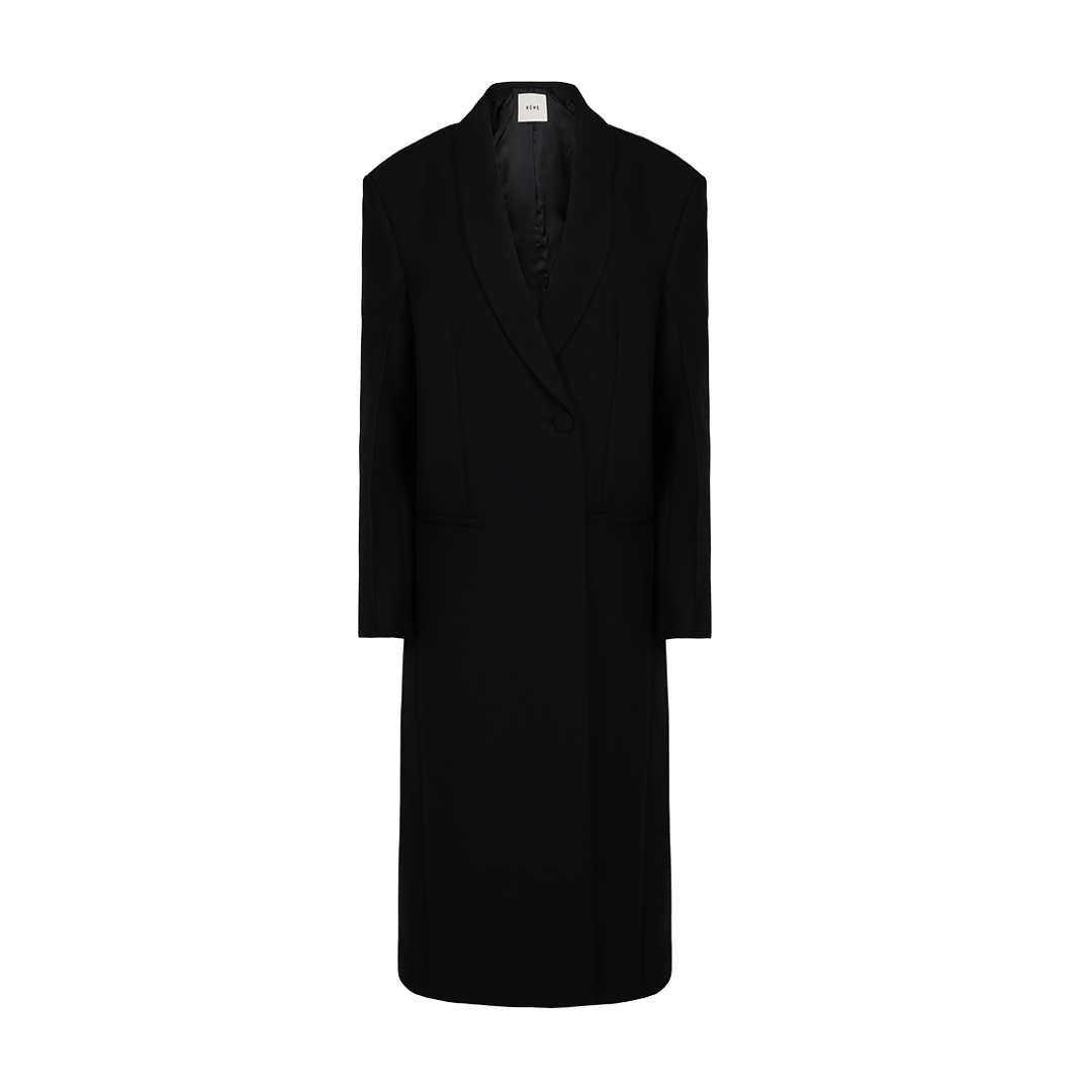 Tailored Tuxedo Coat | Front view of Tailored Tuxedo Coat ROHE