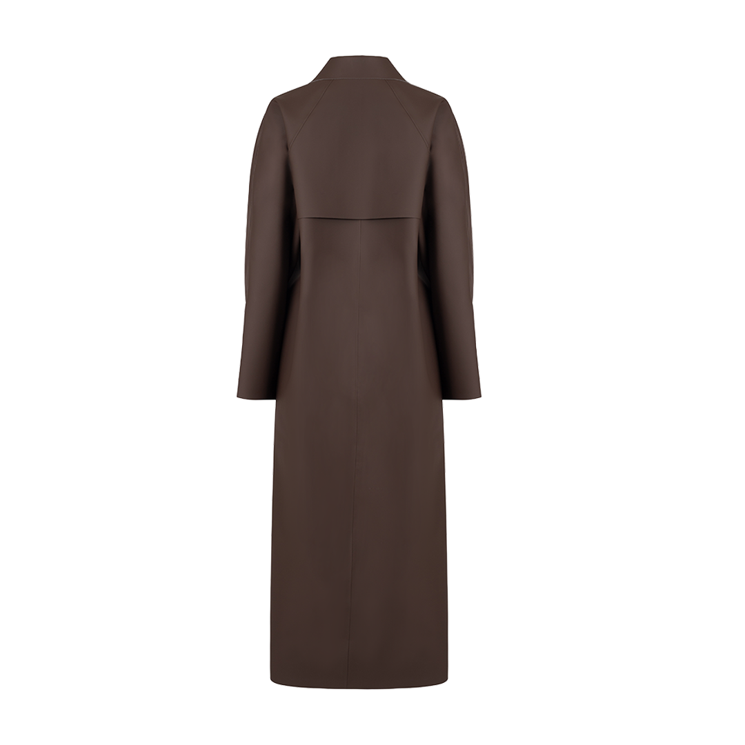Original Long Rubber Trench Coat | Back view of Original Long Rubber Trench Coat KASSL