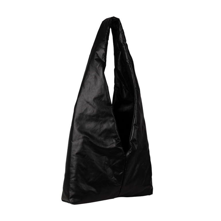 Black Anchor Medium Crossbody Bag | Side view of Black Anchor Medium Crossbody Bag KASSL