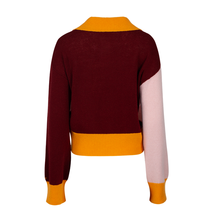 Colorblock Cashmere Polo Sweater | Back view of Colorblock Cashmere Polo Sweater MARNI