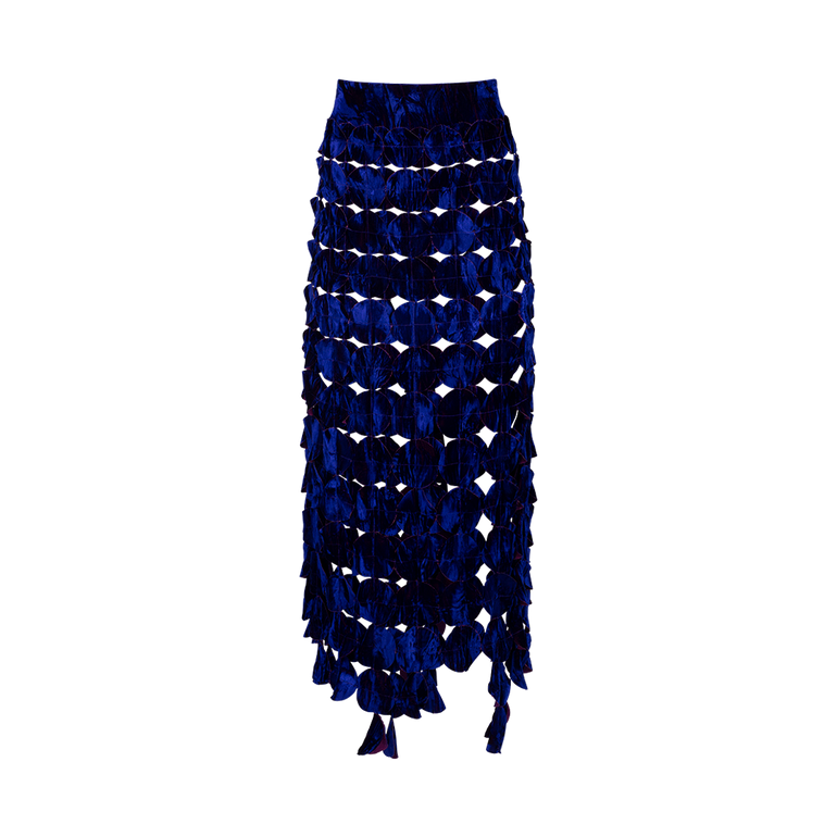 Multi-Circle Double Layered Maxi Skirt | Front view of Multi-Circle Double Layered Maxi Skirt AWAKE MODE