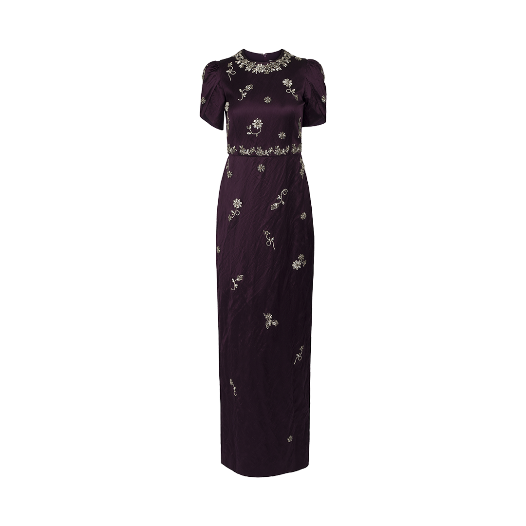 Crystal-Embellished Satin Gown | Front view of Crystal-Embellished Satin Gown ERDEM