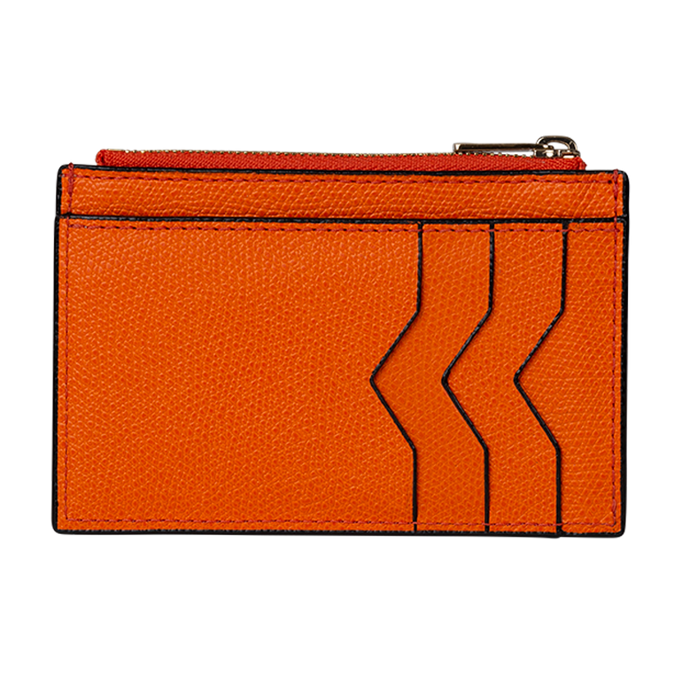 Orange Card Case Holder | Back view of Orange Card Case Holder VALEXTRA