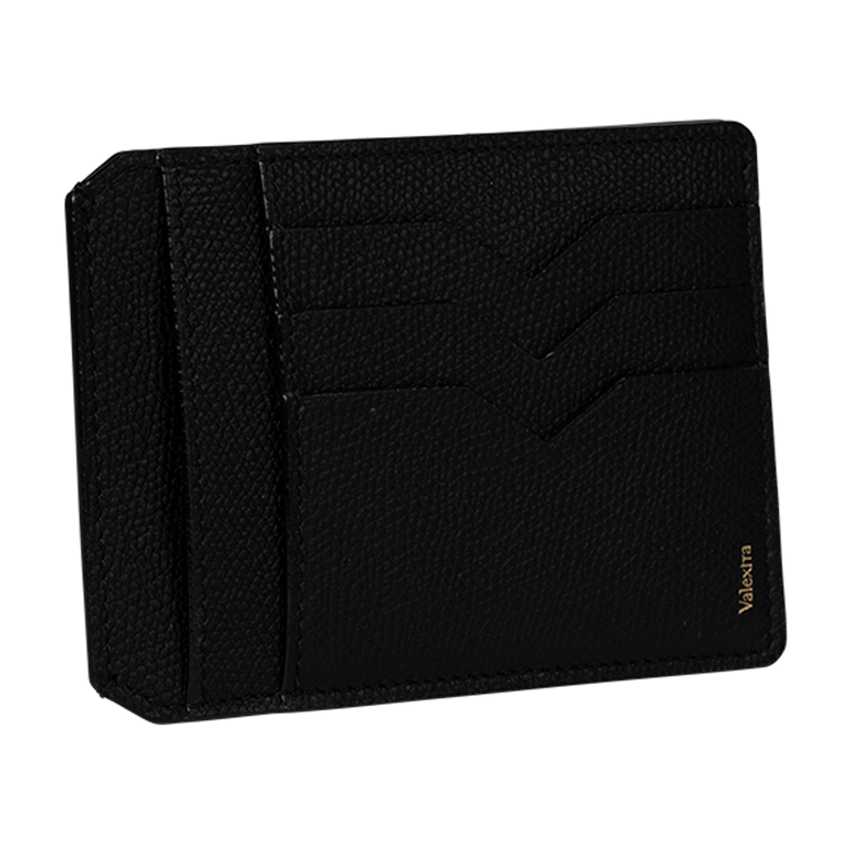 Black Card Case Holder | Side view of Black Card Case Holder VALEXTRA