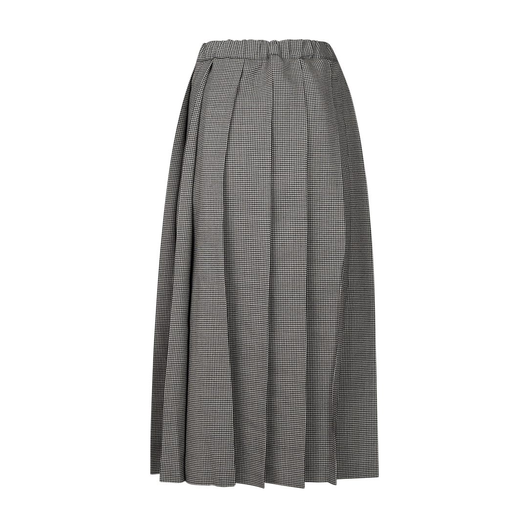 Pleated Houndstooth Midi Skirt | Back view of Pleated Houndstooth Midi Skirt COMME DES GARCONS