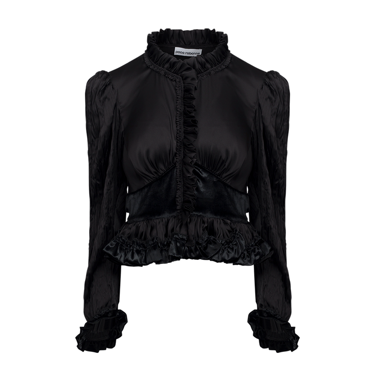 Peplum Button-Down Blouse | Front view of Peplum Button-Down Blouse RABANNE