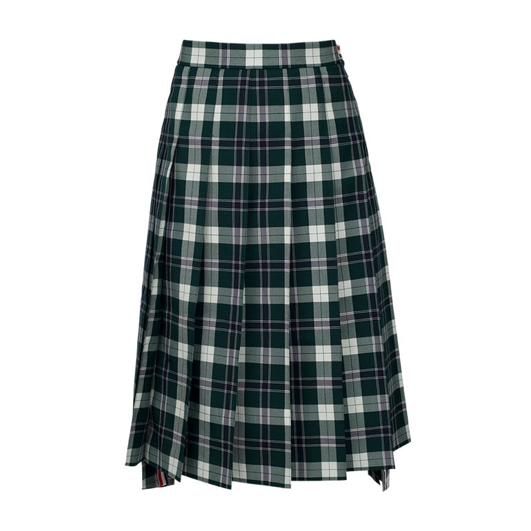 Tartan Pleated Skirt | Front view of Tartan Pleated Skirt THOM BROWNE
