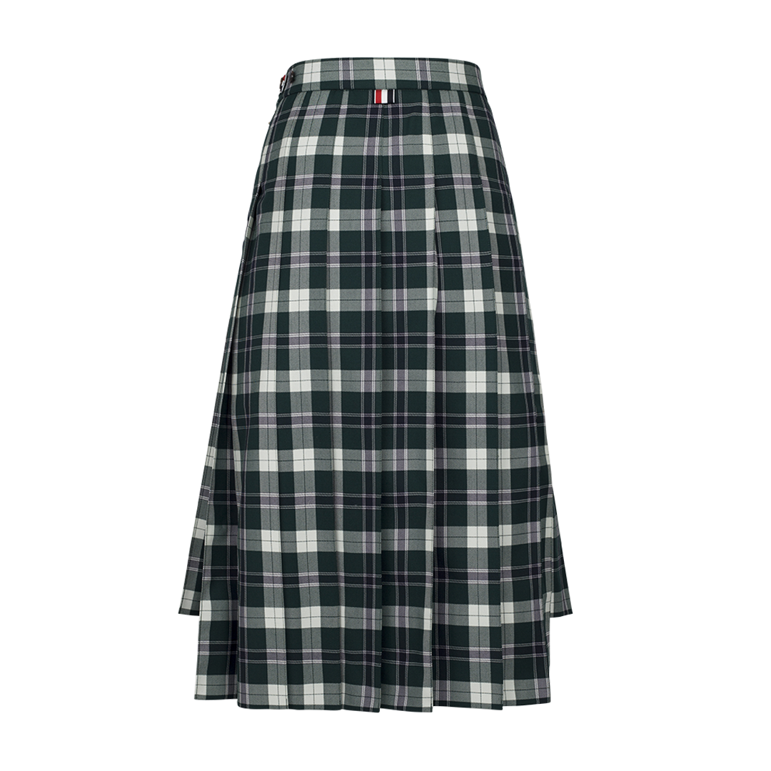 Tartan Pleated Skirt | Back view of Tartan Pleated Skirt THOM BROWNE