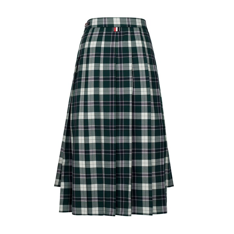 Tartan Pleated Skirt | Back view of Tartan Pleated Skirt THOM BROWNE